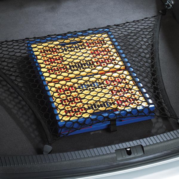 VW luggage net for securing loads for vehicles with rails