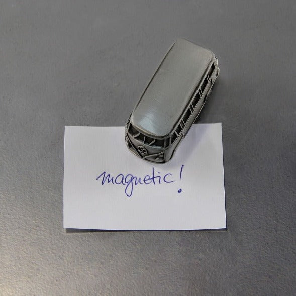 VW T1 Bus 3D Mini Model Magnet - Silver