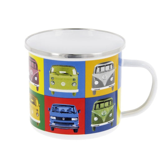 VW T1 Bus Enamel Mug - Multicolour