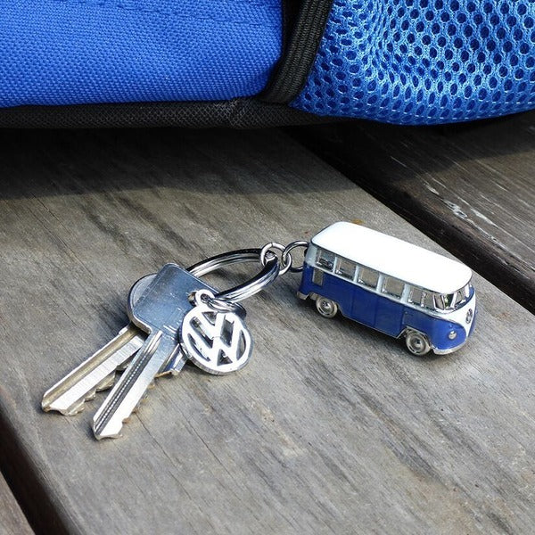 VW T1 Bus 3D Model Key Ring - Blue