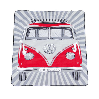 VW T1 Bus Picnic Blanket With Carrying Bag - Red