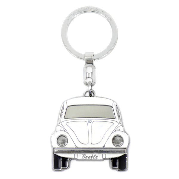 VW Beetle Key Ring - White