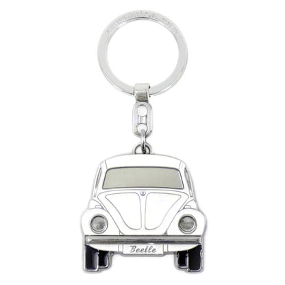 VW Beetle Key Ring - White