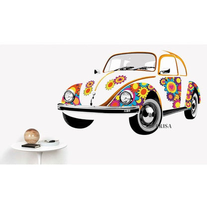VW Beetle Wall Tattoo - Flower