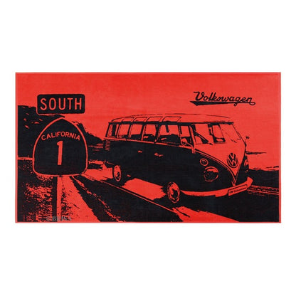 VW T1 Bus Beach Towel - Highway 1 Red