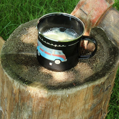 VW T1 Bus Enamel Mug - Samba & Beetle