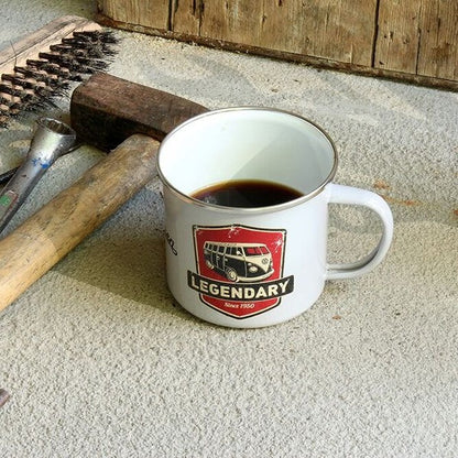 VW T1 Bus Enamel Mug - Grey