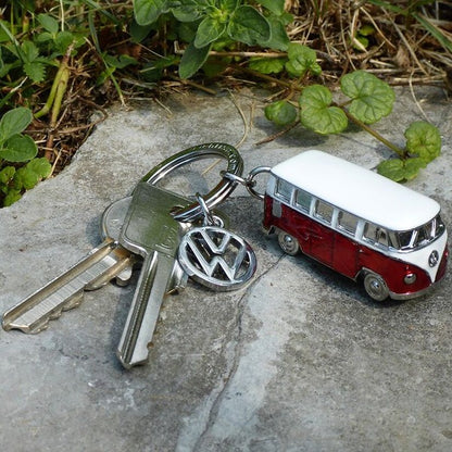 VW T1 Bus 3D Model Key Ring - Red