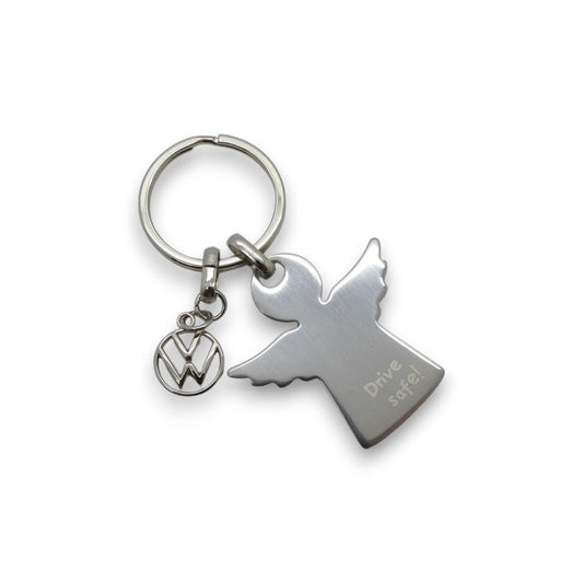 Silver Guardian Angel Key Tag